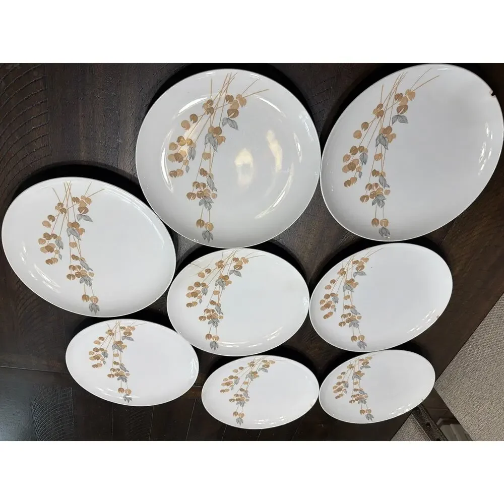 Vintage Franciscan Fan Tan Whitestone Ware Salad Plates Set of 8 Japan 8
